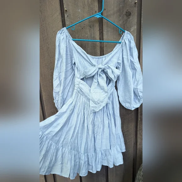 petal and pup blue ruffle dress Yasmine Maxi Dress - Baby Blue Floral main image 1